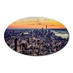 New York Skyline Architecture Nyc Oval Magnet