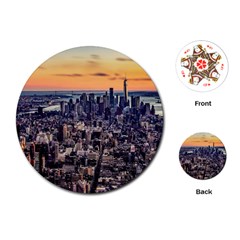 New York Skyline Architecture Nyc Playing Cards (round) 