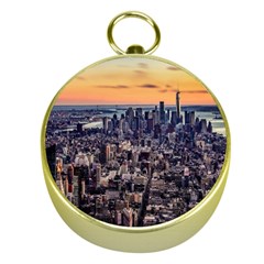 New York Skyline Architecture Nyc Gold Compasses