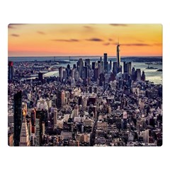 New York Skyline Architecture Nyc Double Sided Flano Blanket (large)  by Simbadda