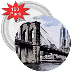 City Skyline Skyline City Cityscape 3  Buttons (100 Pack)  by Simbadda