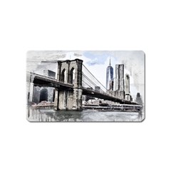 City Skyline Skyline City Cityscape Magnet (name Card) by Simbadda