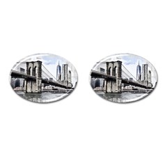 City Skyline Skyline City Cityscape Cufflinks (oval) by Simbadda