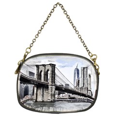 City Skyline Skyline City Cityscape Chain Purses (two Sides)  by Simbadda