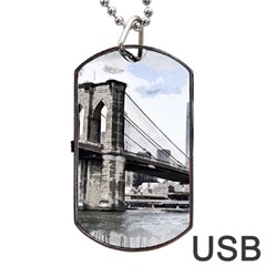 City Skyline Skyline City Cityscape Dog Tag Usb Flash (one Side) by Simbadda