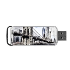 City Skyline Skyline City Cityscape Portable Usb Flash (two Sides) by Simbadda