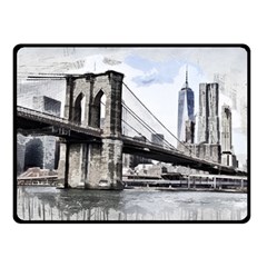 City Skyline Skyline City Cityscape Double Sided Fleece Blanket (small)  by Simbadda