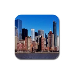 Skyscraper Architecture City Rubber Square Coaster (4 Pack)  by Simbadda