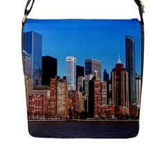 Skyscraper Architecture City Flap Messenger Bag (l)  by Simbadda