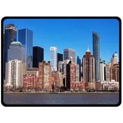 Skyscraper Architecture City Double Sided Fleece Blanket (large)  by Simbadda