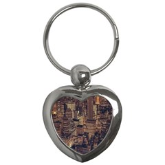 New York City Skyline Nyc Key Chains (heart)  by Simbadda