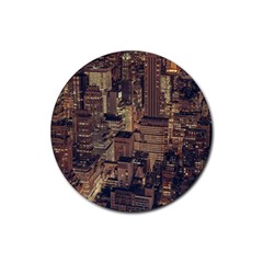 New York City Skyline Nyc Rubber Coaster (round)  by Simbadda