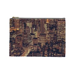 New York City Skyline Nyc Cosmetic Bag (large)  by Simbadda