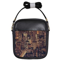 New York City Skyline Nyc Girls Sling Bags by Simbadda