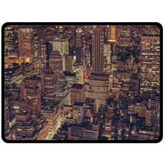 New York City Skyline Nyc Fleece Blanket (large)  by Simbadda