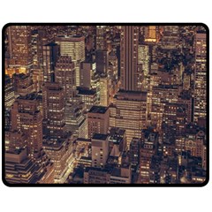 New York City Skyline Nyc Fleece Blanket (medium)  by Simbadda