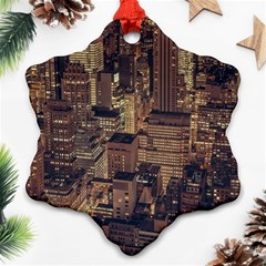 New York City Skyline Nyc Ornament (snowflake) by Simbadda