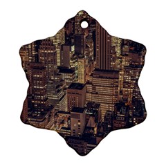 New York City Skyline Nyc Snowflake Ornament (two Sides) by Simbadda