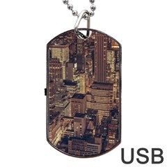 New York City Skyline Nyc Dog Tag Usb Flash (one Side) by Simbadda