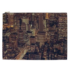 New York City Skyline Nyc Cosmetic Bag (xxl)  by Simbadda