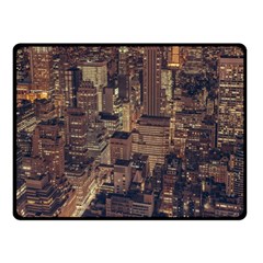 New York City Skyline Nyc Double Sided Fleece Blanket (small)  by Simbadda