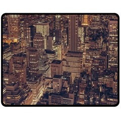 New York City Skyline Nyc Double Sided Fleece Blanket (medium)  by Simbadda