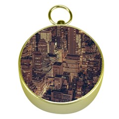 New York City Skyline Nyc Gold Compasses by Simbadda