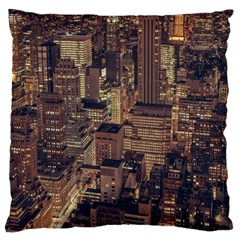 New York City Skyline Nyc Large Flano Cushion Case (one Side) by Simbadda