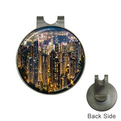 Panorama Urban Landscape Town Center Hat Clips With Golf Markers by Simbadda