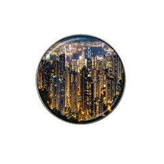 Panorama Urban Landscape Town Center Hat Clip Ball Marker by Simbadda