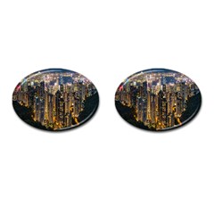 Panorama Urban Landscape Town Center Cufflinks (oval) by Simbadda