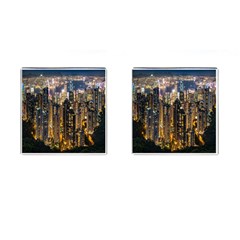 Panorama Urban Landscape Town Center Cufflinks (square) by Simbadda