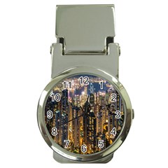 Panorama Urban Landscape Town Center Money Clip Watches by Simbadda