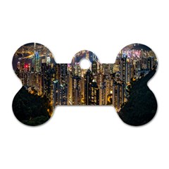 Panorama Urban Landscape Town Center Dog Tag Bone (two Sides)