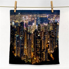 Panorama Urban Landscape Town Center Face Towel by Simbadda