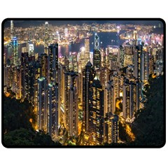 Panorama Urban Landscape Town Center Fleece Blanket (medium)  by Simbadda