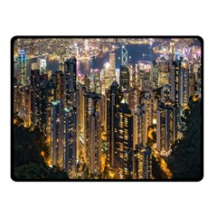 Panorama Urban Landscape Town Center Fleece Blanket (small) by Simbadda