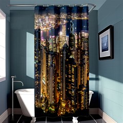 Panorama Urban Landscape Town Center Shower Curtain 36  X 72  (stall)  by Simbadda