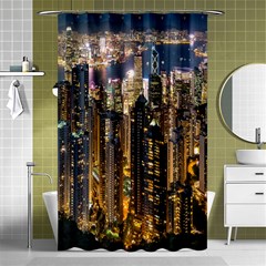 Panorama Urban Landscape Town Center Shower Curtain 48  X 72  (small)  by Simbadda