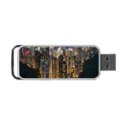 Panorama Urban Landscape Town Center Portable Usb Flash (one Side) by Simbadda