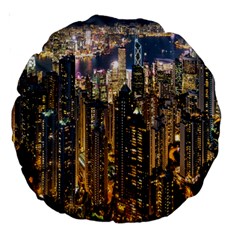 Panorama Urban Landscape Town Center Large 18  Premium Round Cushions by Simbadda