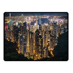 Panorama Urban Landscape Town Center Double Sided Fleece Blanket (small)  by Simbadda