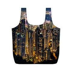 Panorama Urban Landscape Town Center Full Print Recycle Bags (m)  by Simbadda