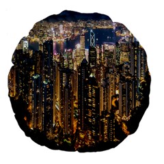 Panorama Urban Landscape Town Center Large 18  Premium Flano Round Cushions by Simbadda