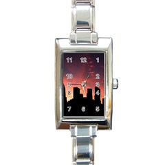 Skyline Panoramic City Architecture Rectangle Italian Charm Watch by Simbadda