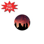 Skyline Panoramic City Architecture 1  Mini Magnets (100 pack)  Front