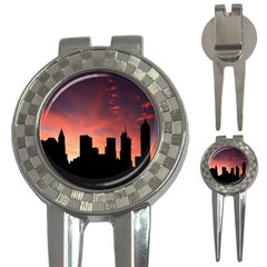 Skyline Panoramic City Architecture 3-in-1 Golf Divots by Simbadda