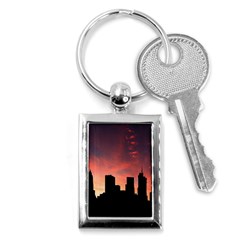 Skyline Panoramic City Architecture Key Chains (rectangle)  by Simbadda