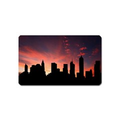 Skyline Panoramic City Architecture Magnet (name Card) by Simbadda