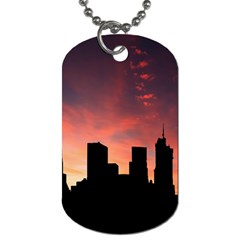 Skyline Panoramic City Architecture Dog Tag (one Side) by Simbadda